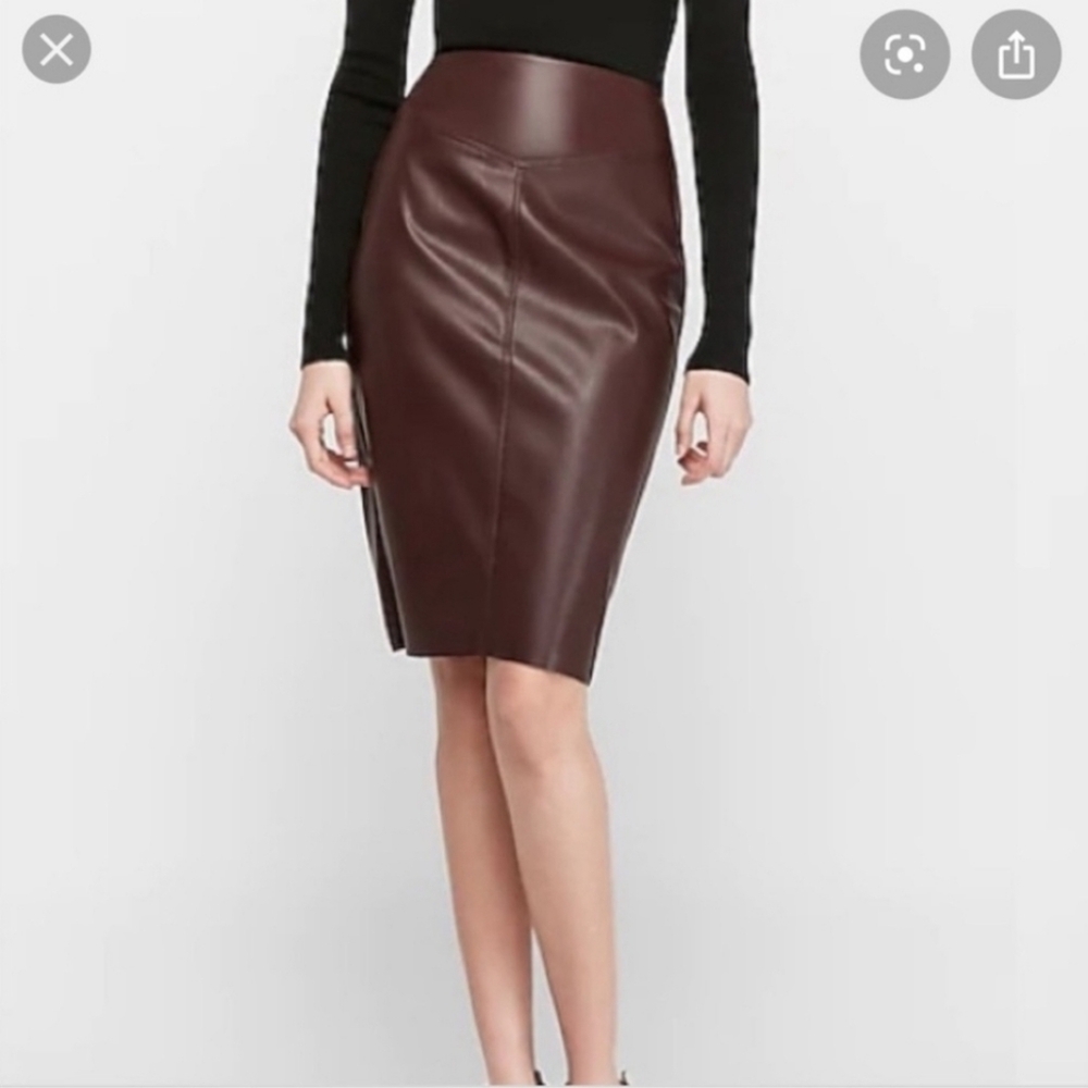 Express Vegan Leather Pencil Skirt – Size 10